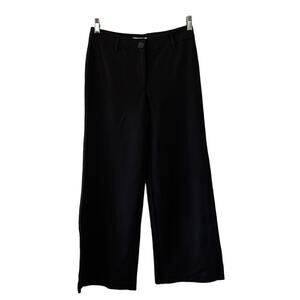 WHBM White House Black Market Black Knit Dress Pants Woman Size 6 Wide Leg